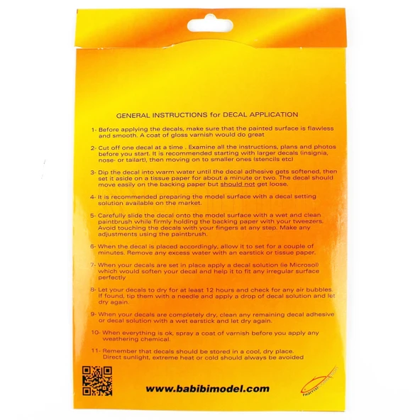 Babibi DBT-01378 1/48 Ölçek, RF-4E Terminator Işık Projesi Özel Boyama Decal Set Kırmızı, Dekal Çıkartma - Resim 2