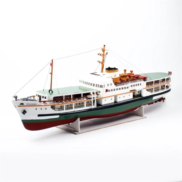 QD400 100 cm. Paşabahçe Yolcu Vapuru,Camekan ile Sergilemeye Hazır Gemi Modeli - Resim 2