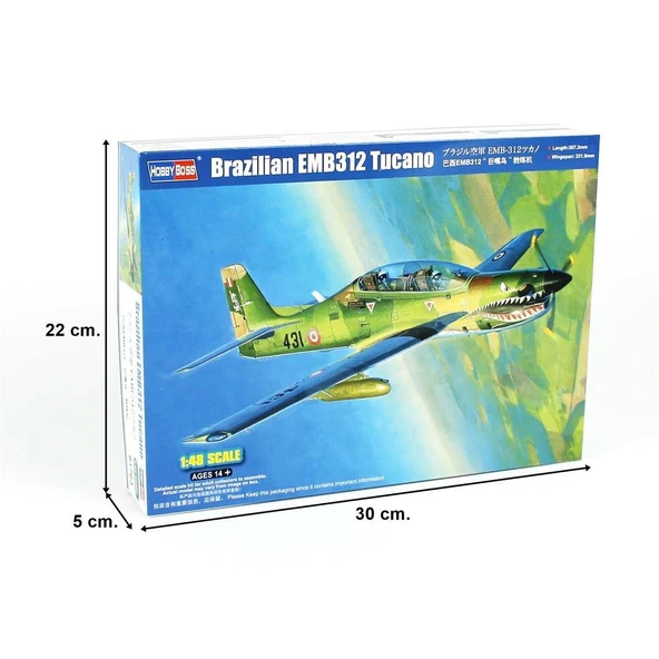 HobbyBoss 81763 1/48 Ölçek, Brazilian EMB312 Tucano, Savaş Uçağı, Plastik Model Kiti - Resim 5