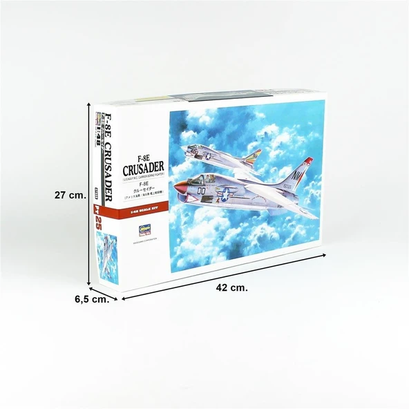 Hasegawa PT25 7225 1/48 Ölçek, F-8E Crusader, Savaş Uçağı Plastik Model Kiti - Resim 5