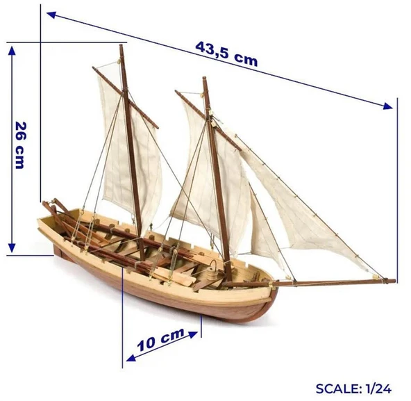 Occre 52003 1/24 Ölçek, Bounty Boat Yelkenli Tekne Ahşap Model Kiti - Resim 4