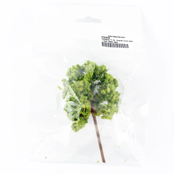 Hobbytime 11 Cm. Yuvarlak Formlu Bahar Yeşili Ağacı Modeli, 1 Adet - Resim 2