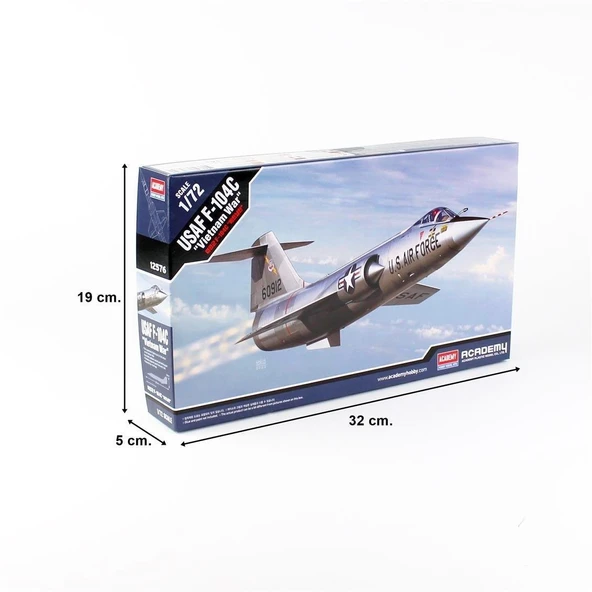 Academy 12576 1/72 Ölçek, USAF F-104C (Vietnam Savaşı) Savaş Uçağı, Plastik Model kiti - Resim 5