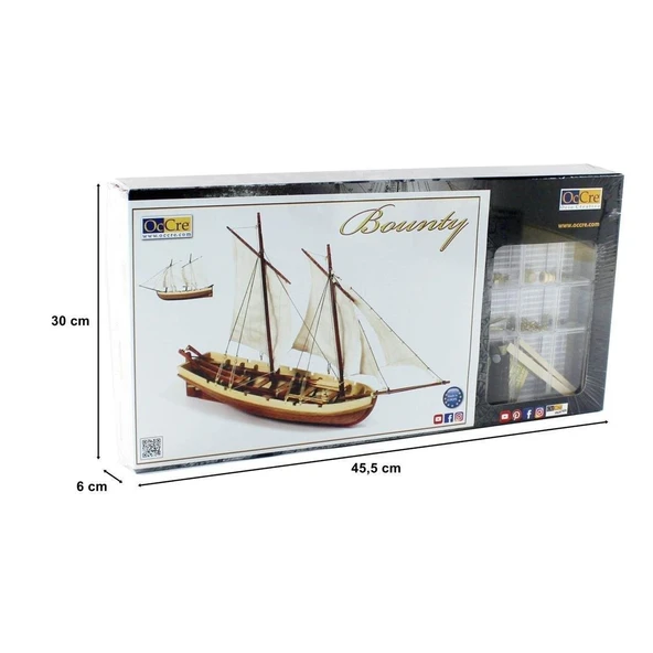 Occre 52003 1/24 Ölçek, Bounty Boat Yelkenli Tekne Ahşap Model Kiti - Resim 5