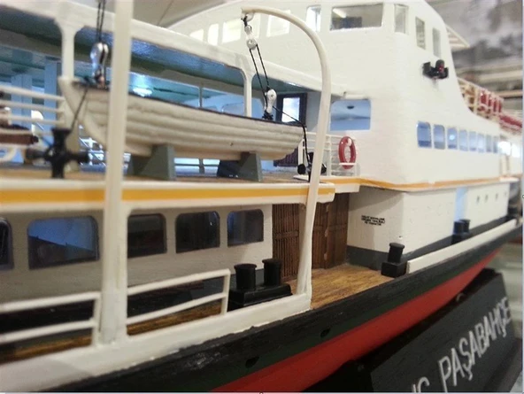 Türk Model 1/87 141 Paşabahçe Yolcu Vapuru, 86 cm. Ahşap Model Kiti - Resim 4