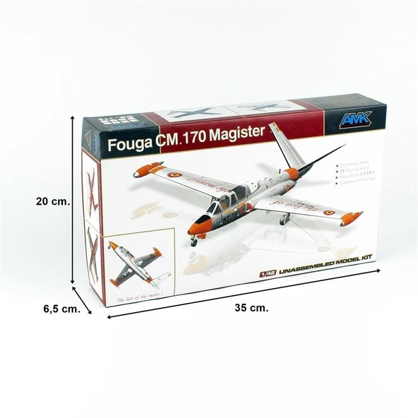 AMK 88004 1/48 Ölçek, Fouga CM. 170 Magister, Eğitim Uçağı, Plastik Model kiti - Resim 5
