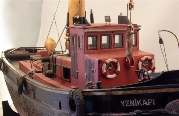 Tersane Model K2401 1/24 Ölçek, Yenikapı Römorkörü, R/C Dönüşebilir, Ahşap Tekne Kiti - Resim 3
