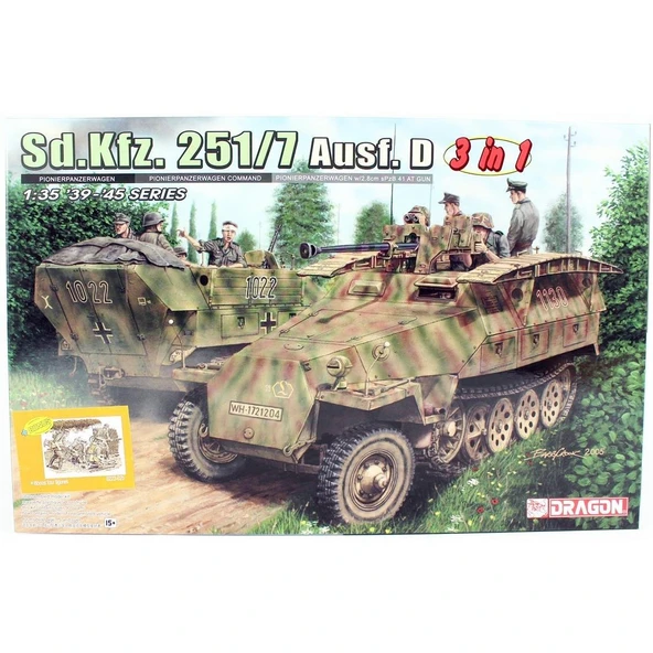 Dragon 6223 1/35 Ölçek, Sd.Kfz. 251/7 Ausf. D (3 in 1) Personel Taşıyıcı Plastik Model Kiti ürün görseli
