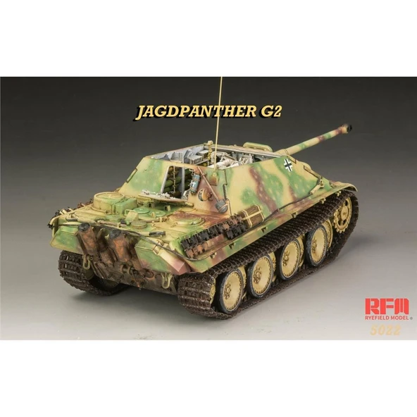 RFM 5022 1/35 Ölçek, Jagdpanther G2, İç Detaylı İmha Tanklı, Plastik Model kiti - Resim 4