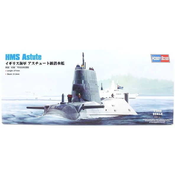 HobbyBoss 83509 1/350 Ölçek, HMS Astute, Denizaltı, Plastik Model Kiti ürün görseli