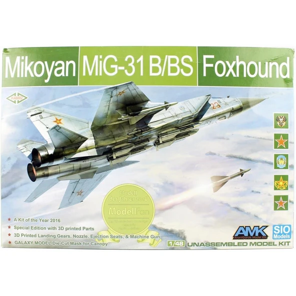 AMK 48002 1/48 Ölçek, MiG-31 B/BS (Special Edition-Sio Models), Savaş Uçağı, Plastik Model kiti ürün görseli