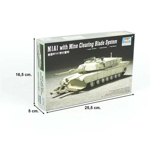 Trumpeter 07277 1/72 Ölçek, M1A1 Mayın Temizleme Aparatlı Tank, Plastik Model Kiti - 5