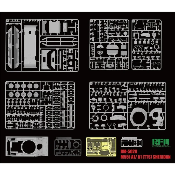 RFM 5020 1/35 Ölçek, M551A1/ A1TTS Sheridan Tankı, Plastik Model kiti - Resim 2