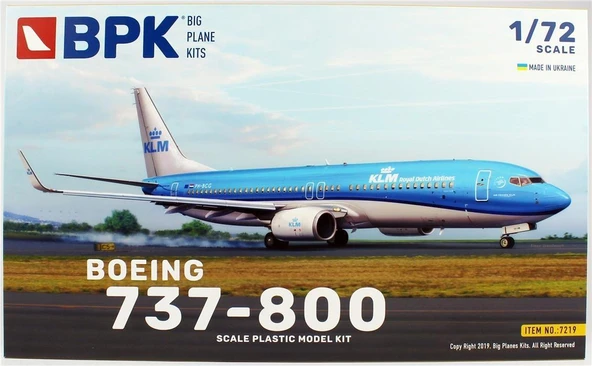 Big Planes Kits 7219 1/72 Ölçek, 737-800 KLM Yolcu Uçağı, Plastik Model kiti ürün görseli