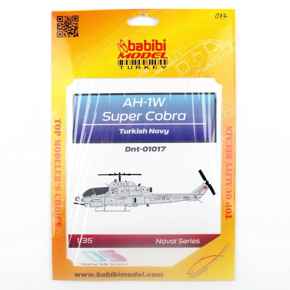Babibi DNT01017 1/35 Ölçek, AH-1W Süper Kobra Türk Deniz Kuvvetleri Decal Çıkartma ürün görseli