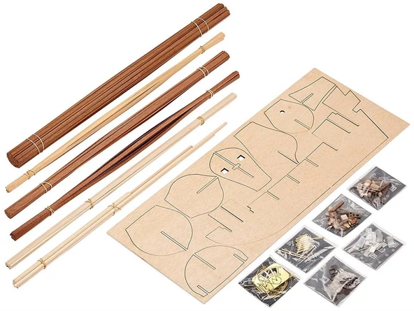 Constructo 80819 1/65 Ölçek, Mayflower, Ahşap Tekne Kiti - Resim 3