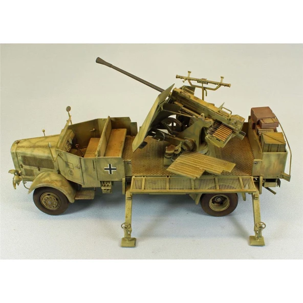 Trumpeter 09595 1/35 Ölçek, L4500A ve 5cm Flak 41-II Askeri Aracı,Plastik Model Kiti - Resim 4