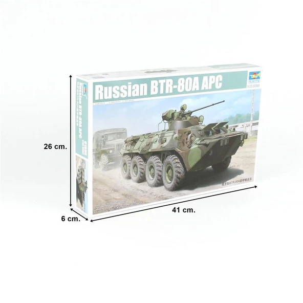Trumpeter 01595 1/35 Ölçek, Rus BTR-80A APC, Zırhlı Personel Taşıyıcı, Plastik Model Kiti - Resim 5
