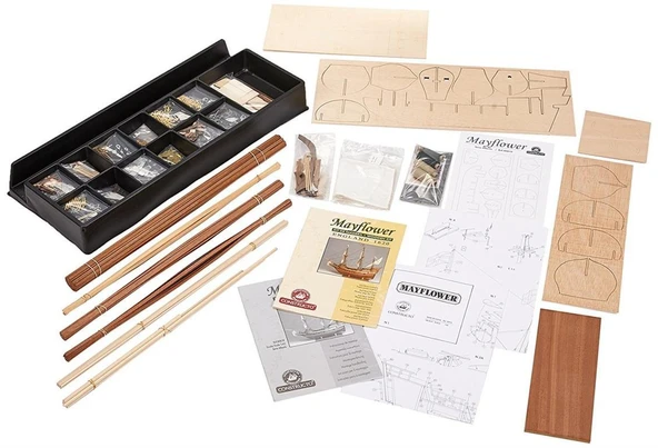 Constructo 80819 1/65 Ölçek, Mayflower, Ahşap Tekne Kiti - Resim 4