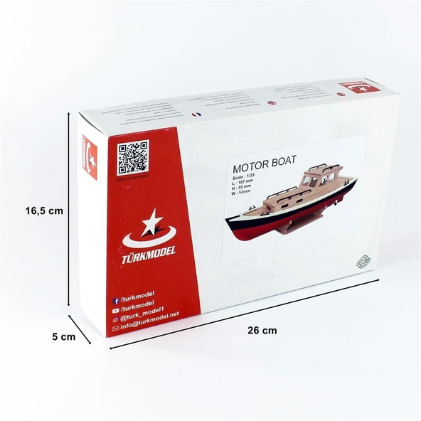 Türk Model 1/35 202 Kabinli Sandal, 18 cm. Ahşap Model Kiti - Resim 4