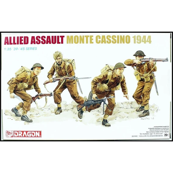 Dragon 6515 1/35 Ölçek, Monte Cassino Müttefik Taarruzu, Figürleri Plastik Model Kiti ürün görseli 1