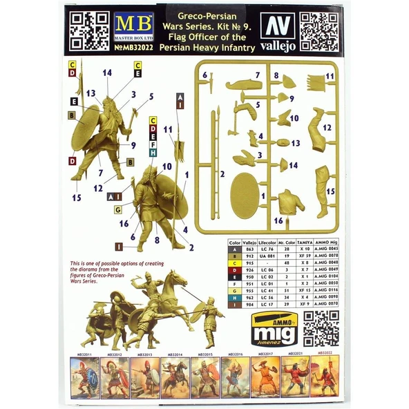Masterbox 32022 1/32 Ölçek, Yunan Pers Savaşları, Pers Bayraktarı, Plastik Figür Kiti - Resim 3