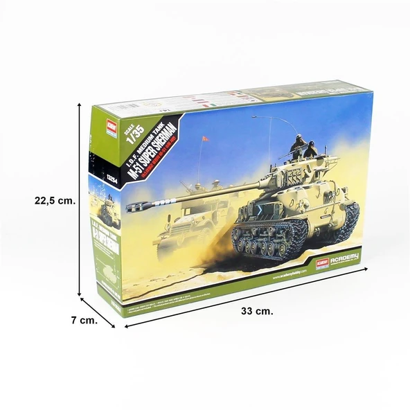 Academy 13254 1/35 Ölçek, I.D.F. M-51 Super Sherman Tankı, Plastik Model kiti - Resim 5