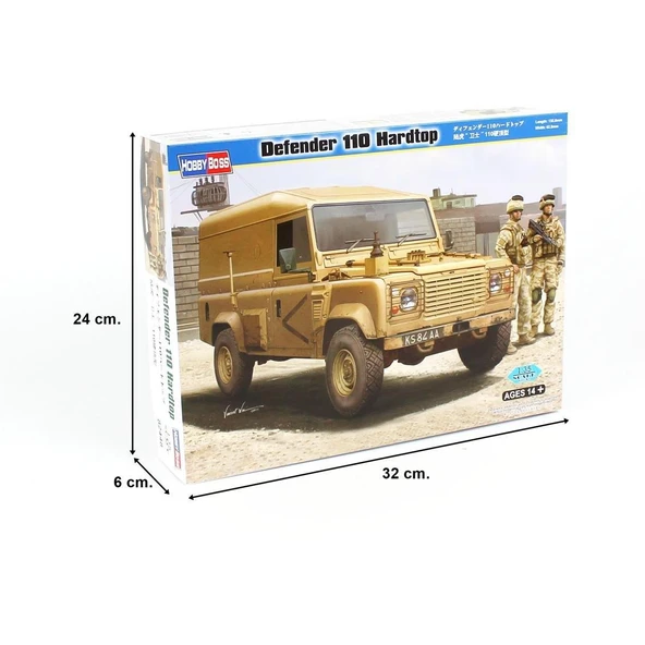 HobbyBoss 82448 1/35 Ölçek, Defender110 HardTop,Askeri Cip, Plastik Model Kiti - Resim 5