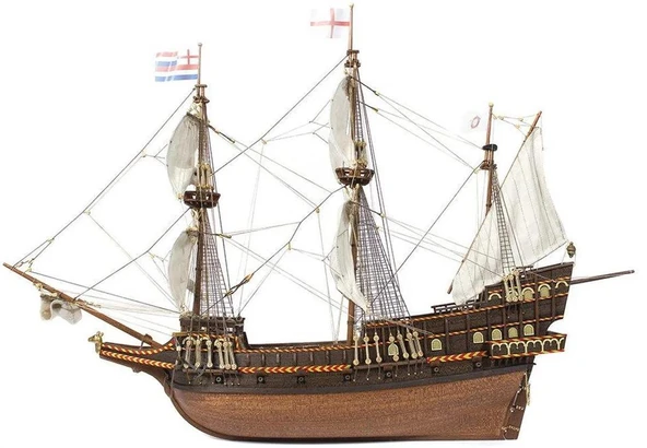 Occre 12003 1/85 Ölçek, Golden Hint, 64 cm. Yelkenli İngiliz Keşif Gemisi, Ahşap Model Kiti - Resim 2