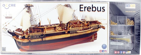 Occre 12009 1/75 Ölçek, HMS Erebus, 68 cm. Yelkenli ve Buharlı Keşif Gemisi, Ahşap Model Kiti ürün görseli