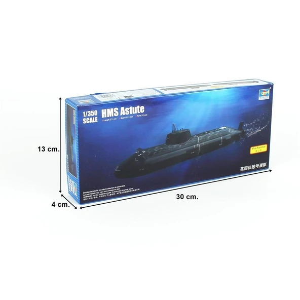 Trumpeter 04598 1/350 Ölçek, HMS Astute Denizaltısı, Plastik Model Kiti - Resim 5
