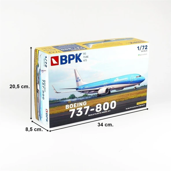 Big Planes Kits 7219 1/72 Ölçek, 737-800 KLM Yolcu Uçağı, Plastik Model kiti - Resim 4