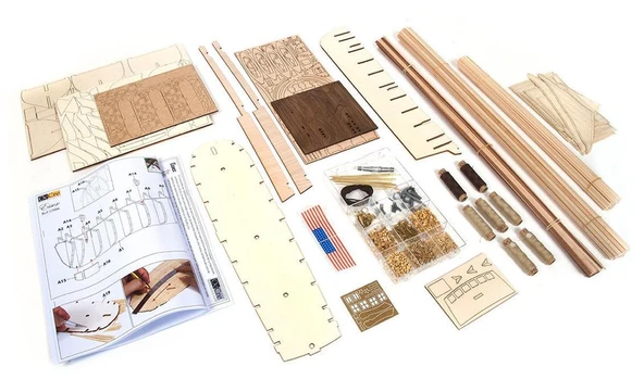 Occre 12006 1/60 Ölçek, Essex, 74 cm. Yelkenli Balina Avı Gemisi, Ahşap Model Kiti - Resim 4