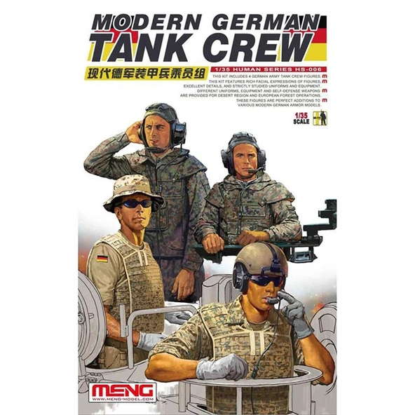 Meng HS-006 1/35 Ölçek, Modern Alman Tank Mürettebatları, 4 Adet, Plastik Figür Model Kiti ürün görseli