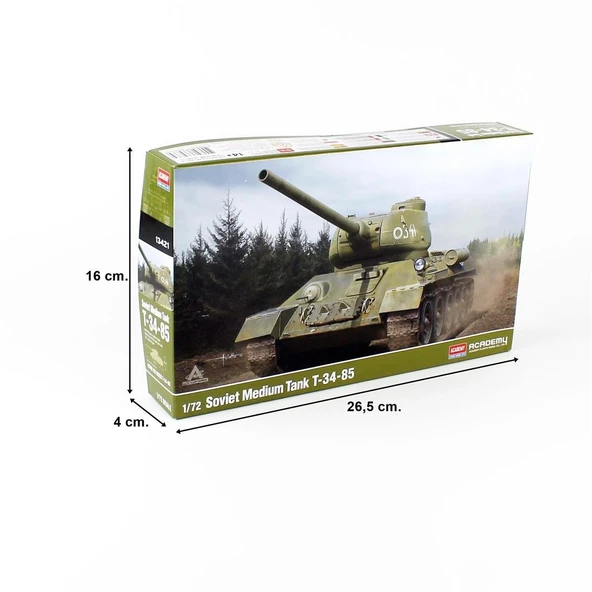 Academy 13421 1/72 Ölçek, T-34-85 Soviet Orta Sınıf Tankı, Plastik Model kiti - 5