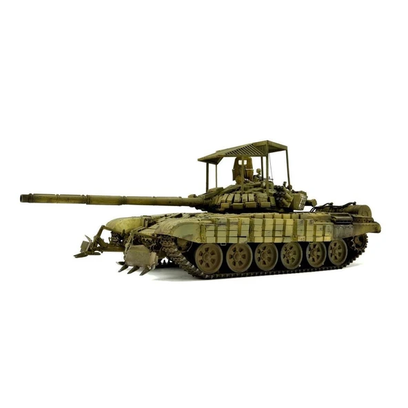 Trumpeter 09609 1/35 Ölçek, Rus T-72B1 Ana Muharebe Tankı ve KTM-6 Izgara Zırhlı, Plastik Model Kiti - Resim 2