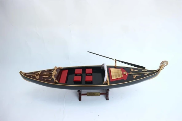 Gianhien Fb0008Bp Siyah Gondol Ahşap Hazır Kayık Maketi - Resim 3