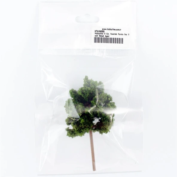 Hobbytime 9 Cm. Yuvarlak Formlu Yaz Yeşili Ağacı Modeli, 2 Adet - Resim 2