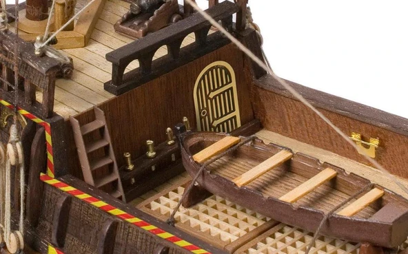 Occre 12003 1/85 Ölçek, Golden Hint, 64 cm. Yelkenli İngiliz Keşif Gemisi, Ahşap Model Kiti - Resim 3