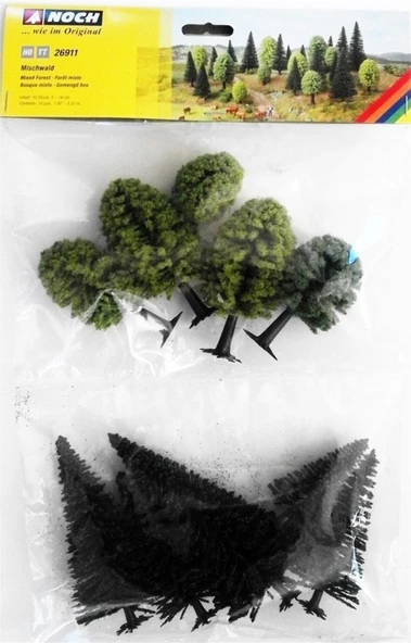Noch 26911 Karışık Orman Ağaçları, 10 Adet, 5-14 cm. Diorama Malzemesi - Resim 3