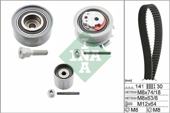 INA 530046310 TRİGER SETİ PASSAT-JETTA-GOLF5-OCTAVIA-TOLEDO-A3-A6 2.0 TDI 2007-2011 BKP-BKD-BRE-BLB 03G198119A-03G198119E-03G198119C ürün görseli 1