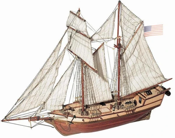 Occre 12500 1/100 Ölçek, Albatros, 57 cm. Yelkenli Sahil Muhafaza Gemisi, Ahşap Model Kiti - Resim 2