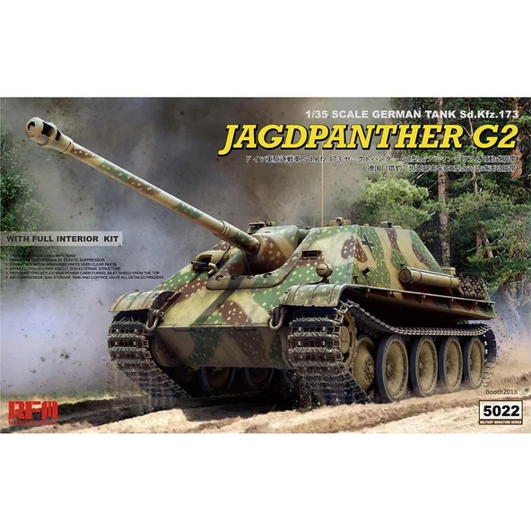 RFM 5022 1/35 Ölçek, Jagdpanther G2, İç Detaylı İmha Tanklı, Plastik Model kiti ürün görseli