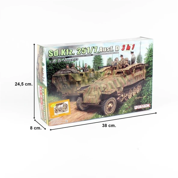 Dragon 6223 1/35 Ölçek, Sd.Kfz. 251/7 Ausf. D (3 in 1) Personel Taşıyıcı Plastik Model Kiti - Resim 4