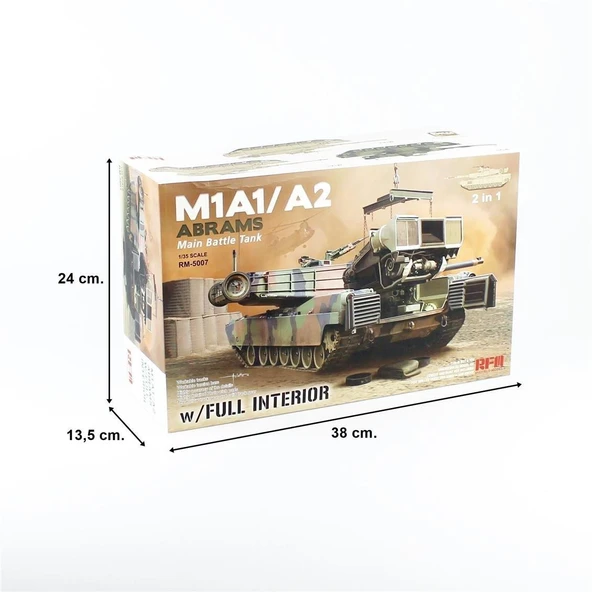 RFM 5007 1/35 Ölçek, M1A1/ A2 Abrams Tankı, İç Detaylı, Plastik Model kiti - Resim 5