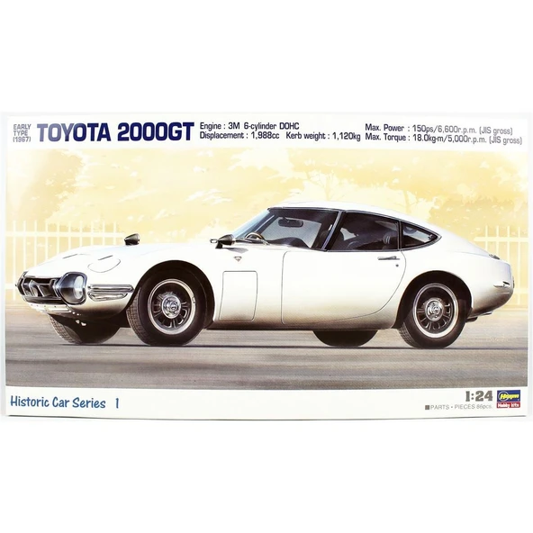 Hasegawa HC1 21101 1/24 Ölçek, Toyota 2000GT 1967, Otomobil Plastik Model Kiti ürün görseli