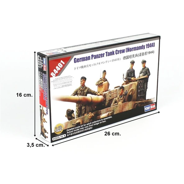 HobbyBoss 84401 1/35 Ölçek, Alman Tank Mürettebatı (Normandy 1944), Plastik Figür Kiti - Resim 4