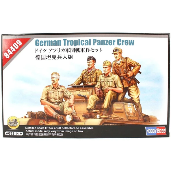 HobbyBoss 84409 1/35 Ölçek, Alman Afrika Tank Mürettebatı, Plastik Figür Kiti ürün görseli 1