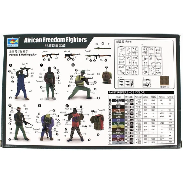 Trumpeter 00438 1/35 Ölçek, Afrikalı Özgürlük Savaşçısı Figürleri Plastik Model Kiti - Resim 2