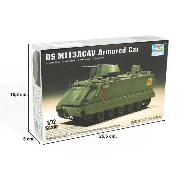 Trumpeter 07237 1/72 Ölçek, M113ACAV Zırhlı Personel Taşıyıocı, Plastik Model Kiti - 4
